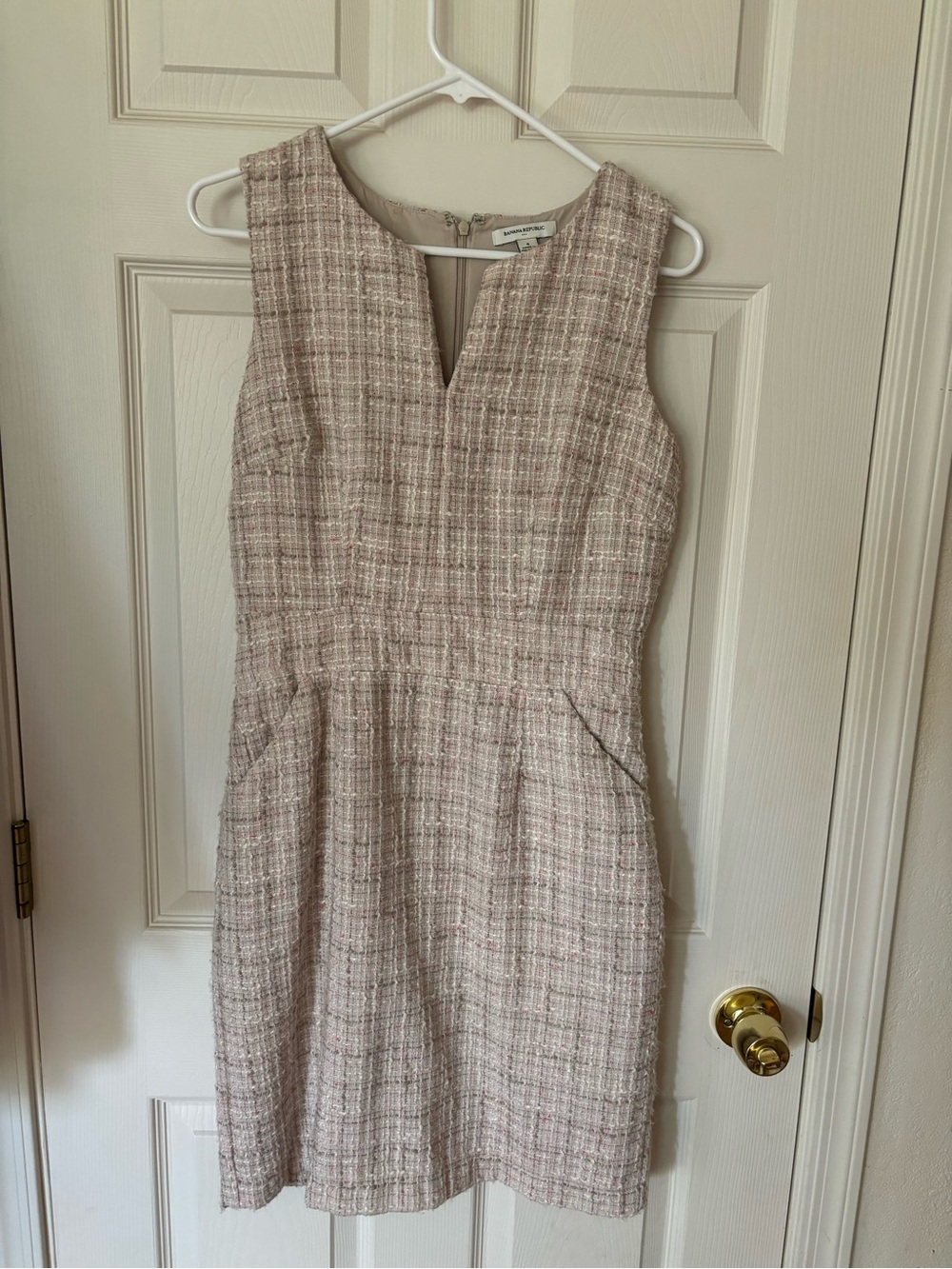 Banana Republic Blush Tweed Sheath Dress